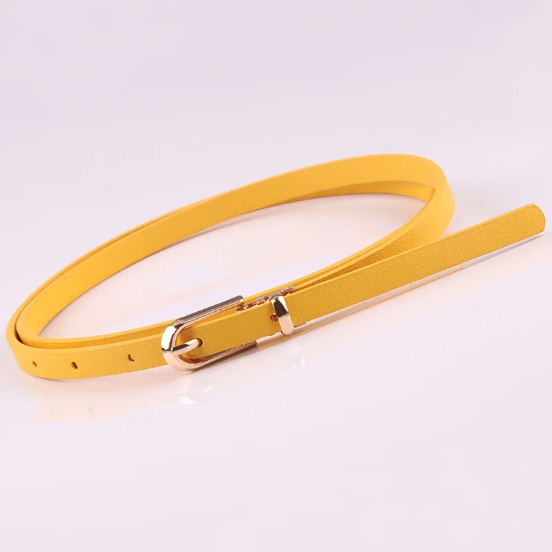

2022 Multi-color Lady's Slender Thin Belt Square Head Pin Buckle Women Waist Belts Elastic Waist Candy Color Jeans Buckle Belt