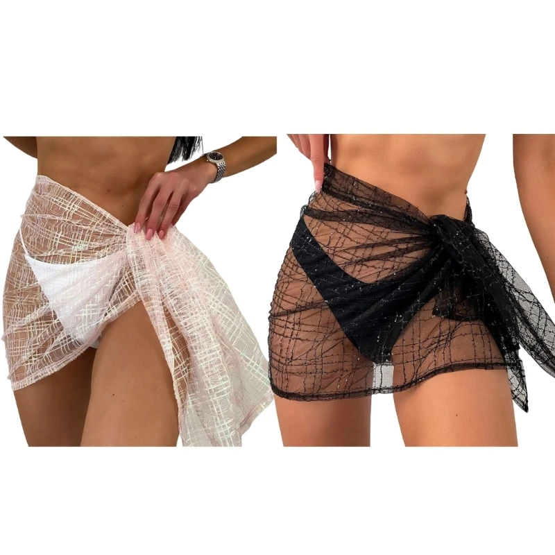 

A5KC Sheer Bikinis Wraps for Women Swimsuit Wrap Cover Up Skirt Female Short Sarongs