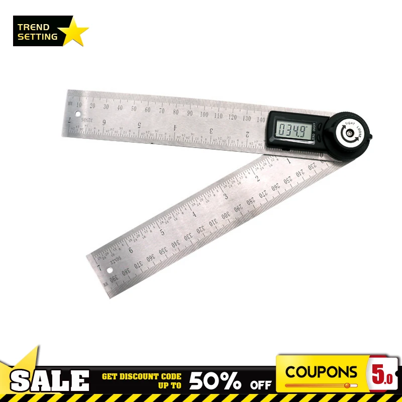 

200 mm 7'' Digital Gonionmeter Stainless Steel Angle Ruler Finder Digital Protractor Inclinometer Angle Gauge Measuring Tool