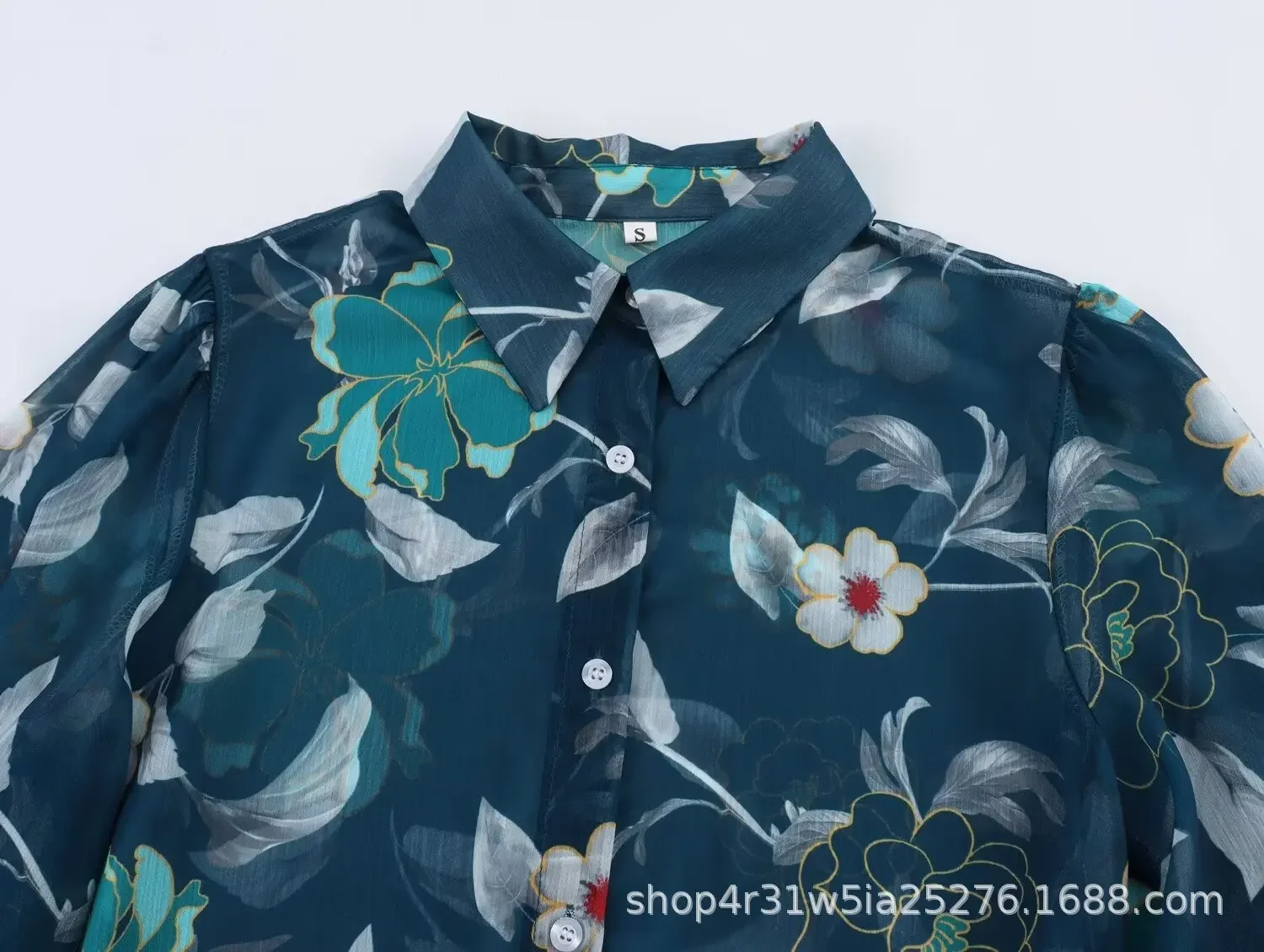 Модная Повседневная Свободная Женская рубашка с цветочным принтом зима 2023 Новое