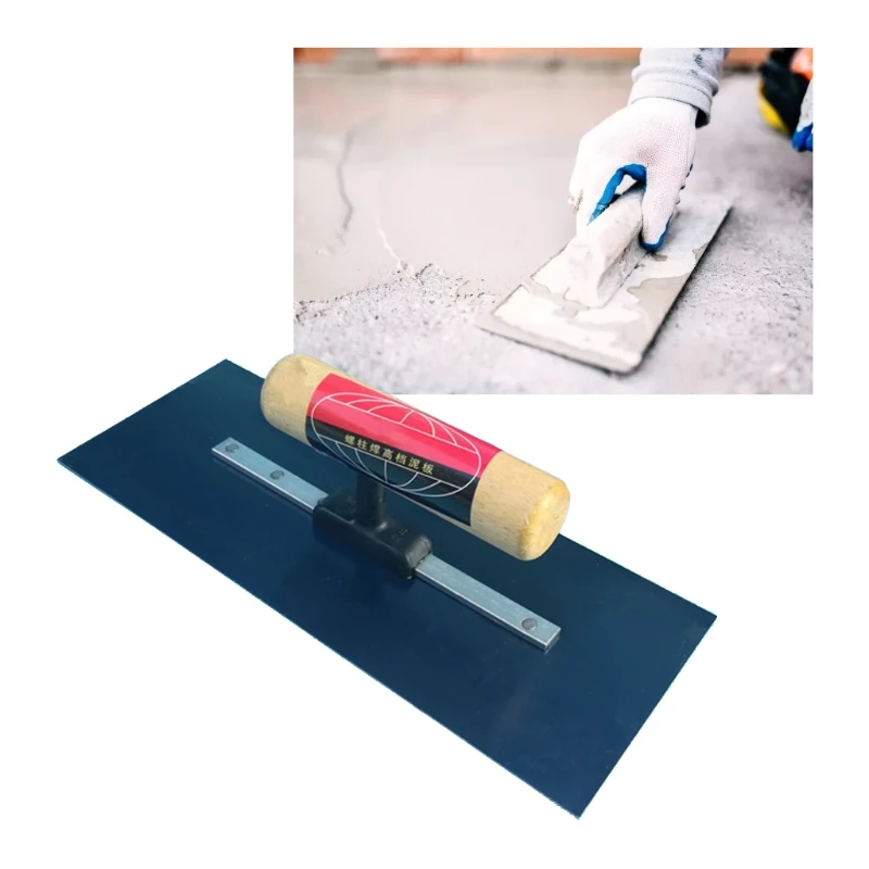 Синий стальной 367D шпатель для отделки штукатурки с деревянной ручкой 24x10 см/9 45x3 94