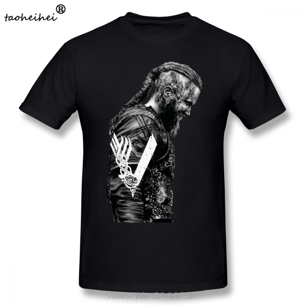 Футболка Ragnar Lothbrok мужская с рисунком Повседневная рубашка коротким рукавом из