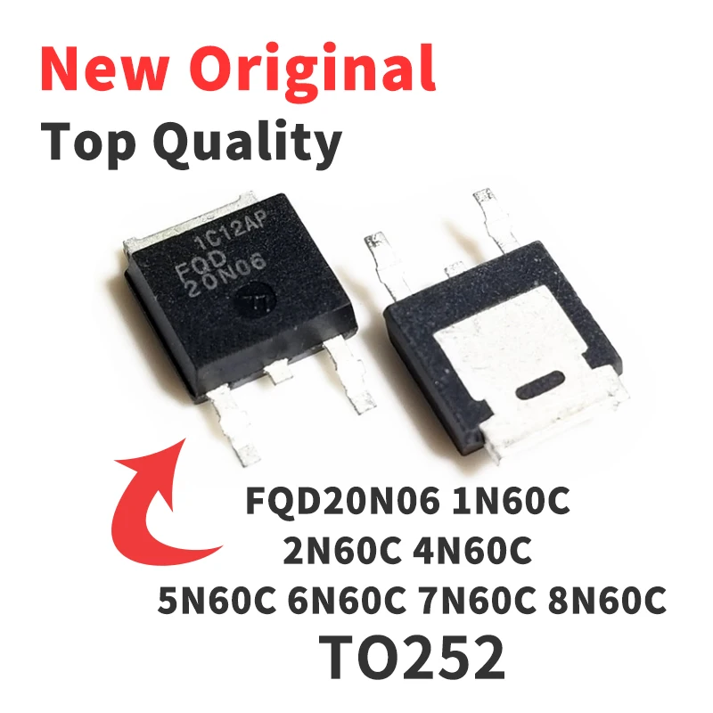 

10 шт., чипы FQD20N06 FQD1N60C FQD2N60C FQD4N60C FQD5N60C FQD6N60C FQD7N60C FQD8N60C SMD TO252