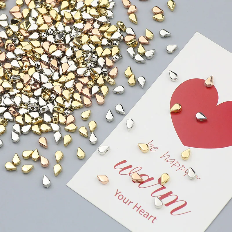 100 ~ 400 шт. 6 мм Φ посеребренные бусины в форме капли воды для изготовления