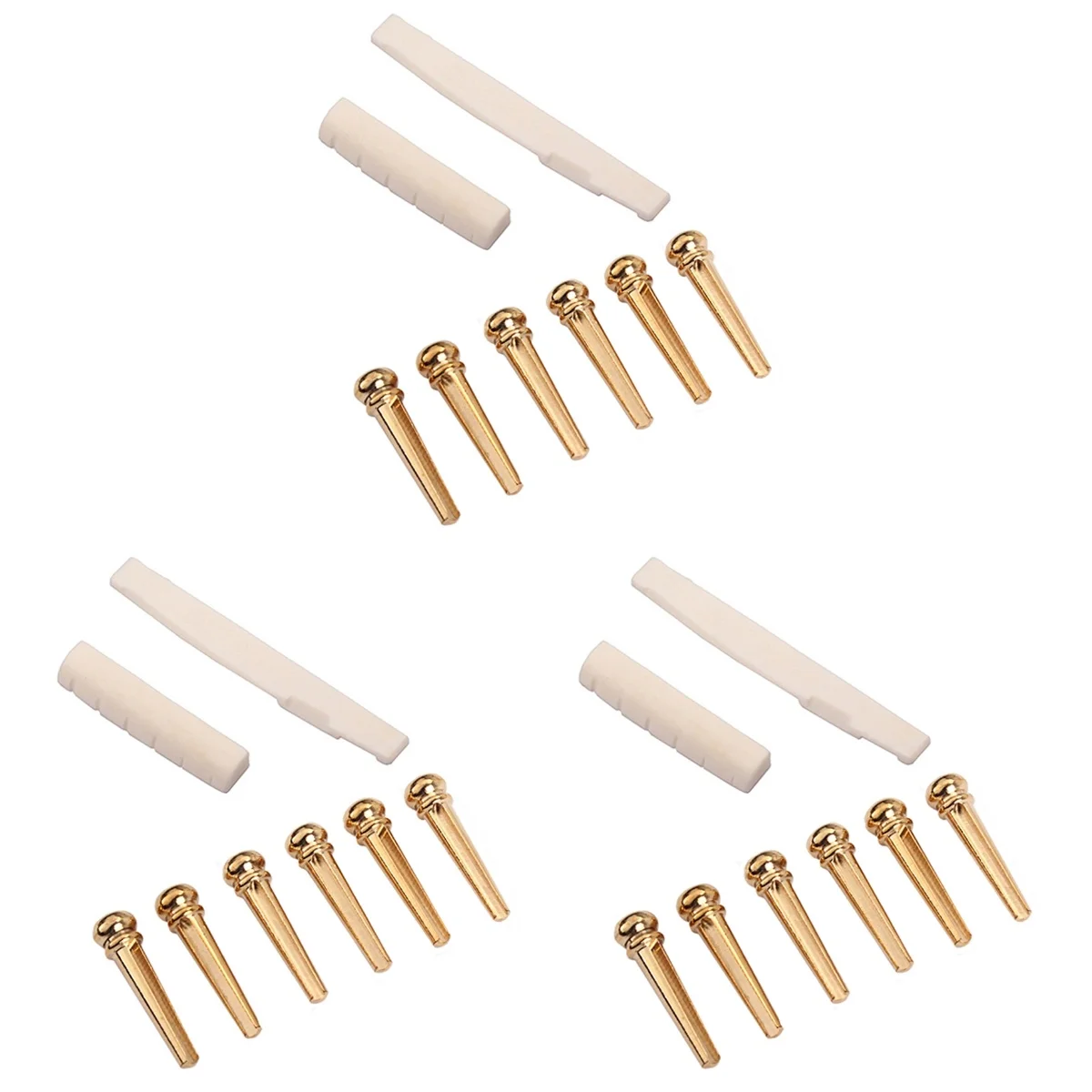 

24 pcs Fashion Copper White Bovine Bone for Folk Acoustic Guitar Parts Replacement