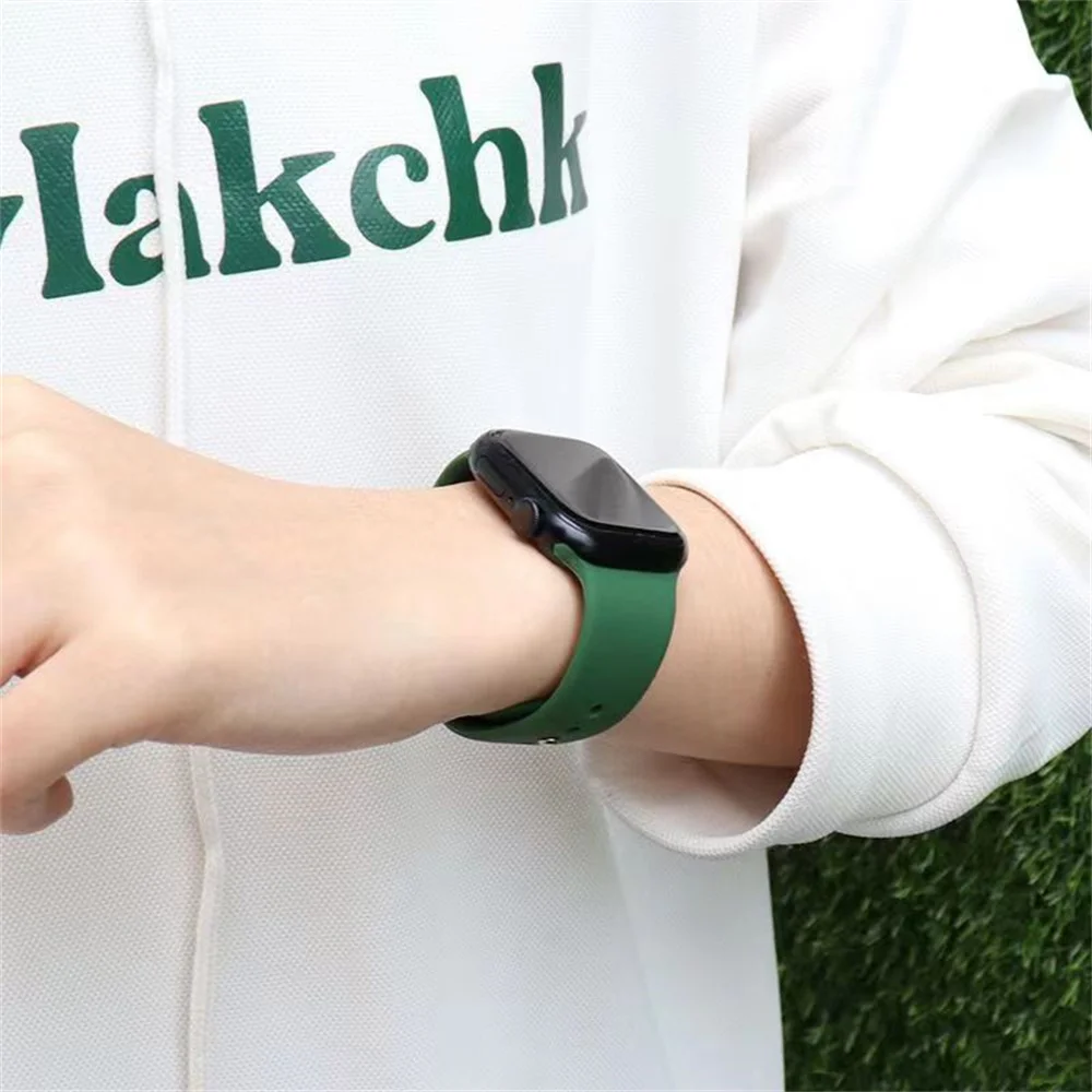 Silicone Strap For Apple Watch Band 44mm 40mm 45mm 41mm Ultra 49mm 42mm 38 44 45 mm Bracelet Apple Watch Series 8 7 se 3 4 5 6