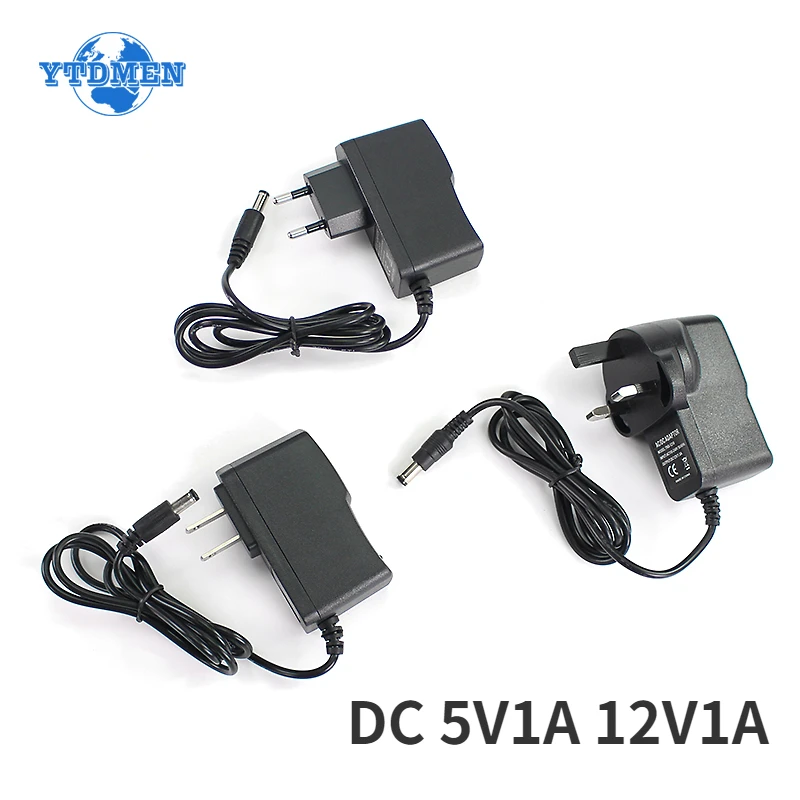 

AC 110-240V DC 5V 12V 1A Universal Power Adapter 12 volts Supply Charger Adapter 5.5*2.1mm Eu Us Uk for LED Light Strips CCTV