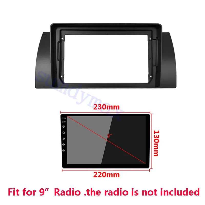 9inch 2 Din Car Radio Fascia Frame For BMW E39 E53 X5 5 Series E38 big screen android frame