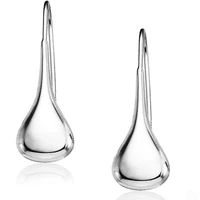 fashion 925 sterling silver classic teardrop hook earrings silver pendant earrings