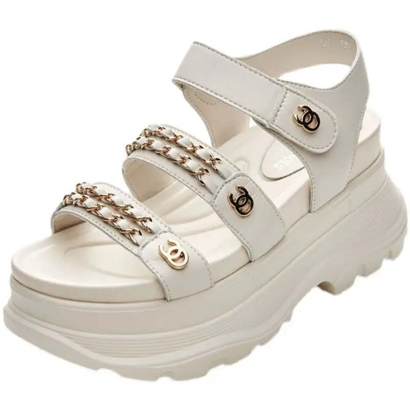 

Summer New 2022 Internal Increase Women's Sandals All-match Wedge Sandals Platform High-end Rhinestones Sandals Casual Sandals