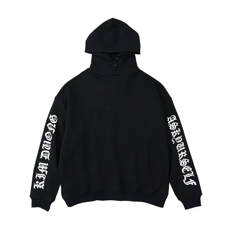 

Fashion New Brand Streetwear High Street Y2K ASKYURSELF Sanskrit Hoodies Hooded Swearshirt Men Male