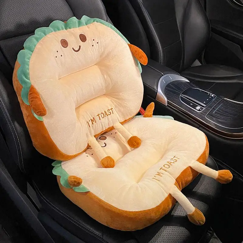 

Car Lumbar Support Pillow Memory Foam Back Cushion for Back Pain Relief Office Chair Cute Toast Bread Seat Throw Pillow