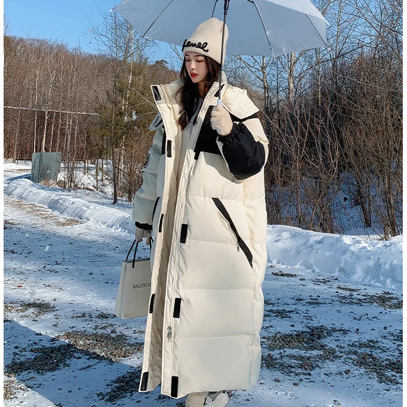 Workwear Cotton Jacket Female Long Section Knee-High 22 New Cotton Jacket Loose Thickened Down Cotton Jacket Oversize Tide