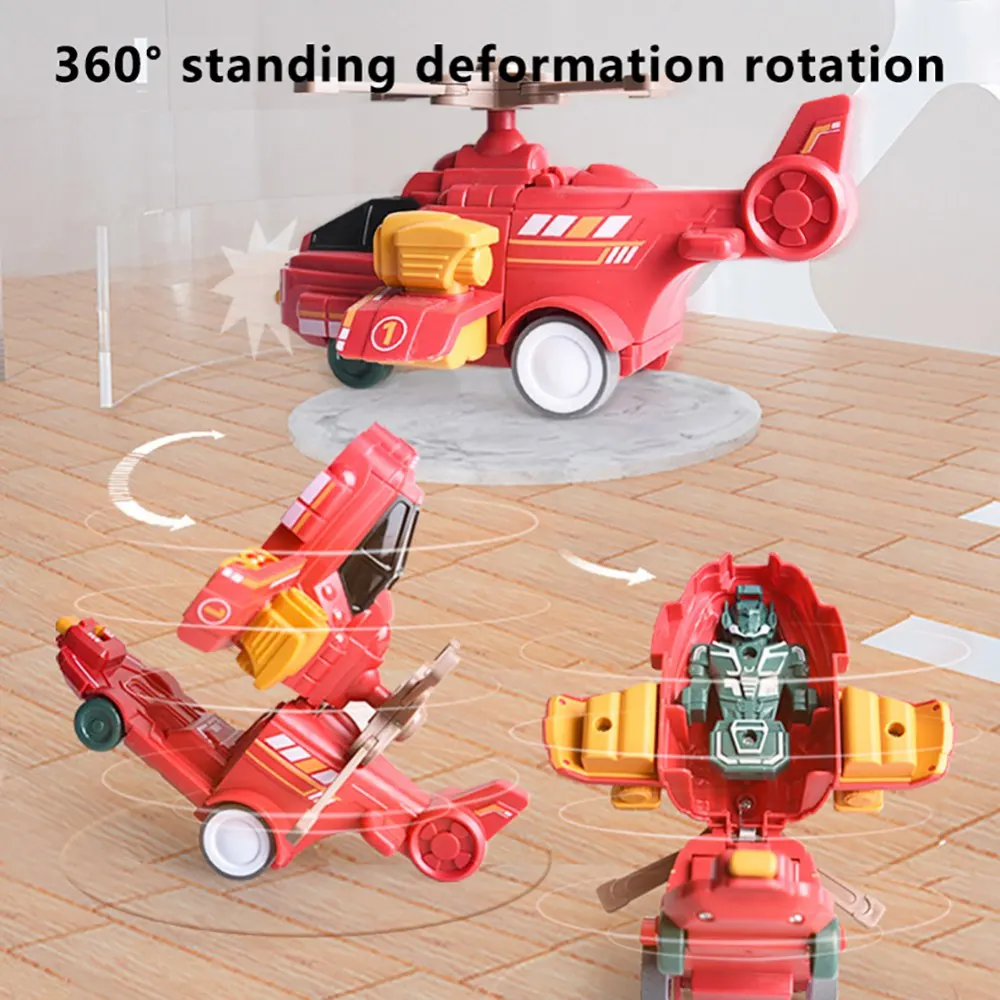 

Inertial Collision Aircraft Deformation Robot Children's Toys 360° Standing Helicopter Collision Inertial Gliding Toys