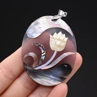 1pc natural mother of pearl shell pendants sculpture flower shell charms for jewelry making women fashion necklace gifts