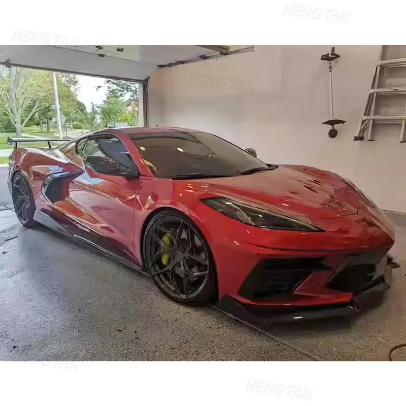 Автомобильные боковые юбки из углеродного волокна запчасти для Chevrolet Corvette C8 2021-2023