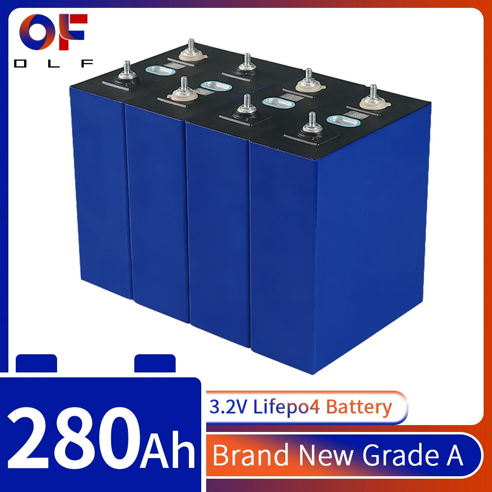 

Перезаряжаемый Аккумулятор Lifepo4 3,2 В Ач, новый класс А, 4 шт., железо-фосфатные призматические солнечные батареи для лодки, гольфа, домов на ко...