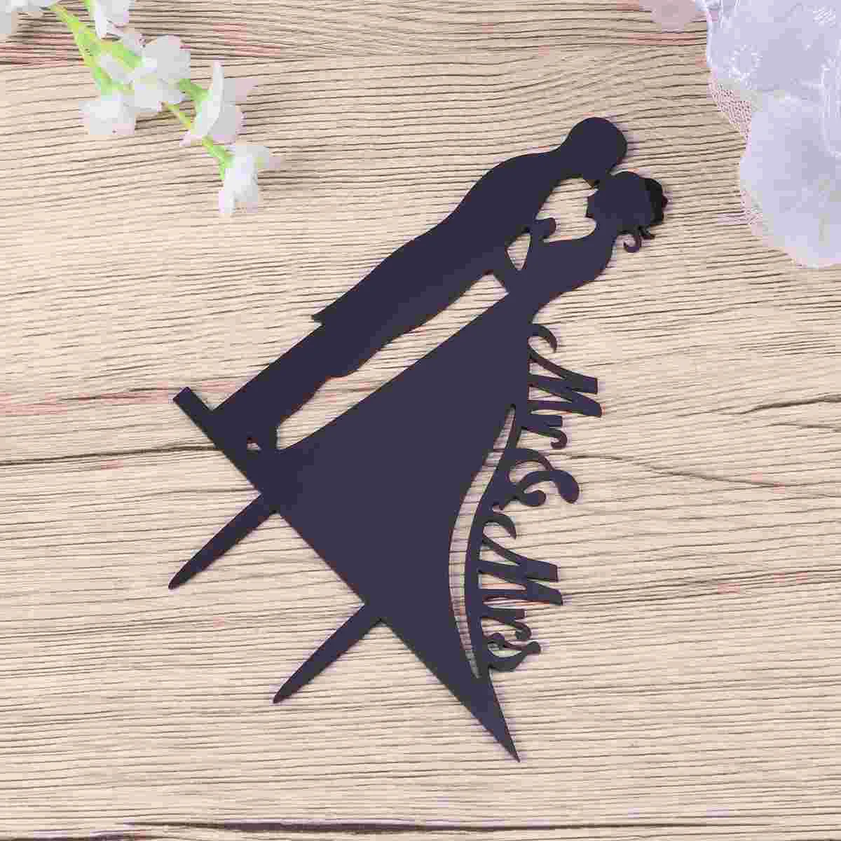 

And Wedding Bride Groom Mrcupcake Silhouette Toppers Acrylic Decoration Anniversary Birthday Picks Party Decor Personalized Diy