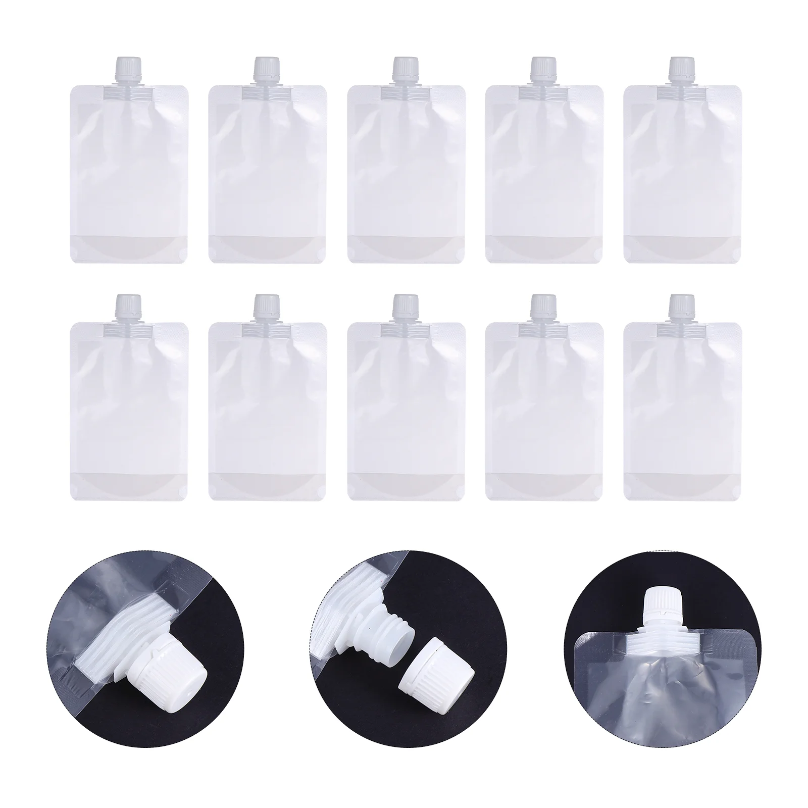 

50Pcs Disposable Juice Bag with Straw Portable Drink Bag Stand-up Drink Pouches