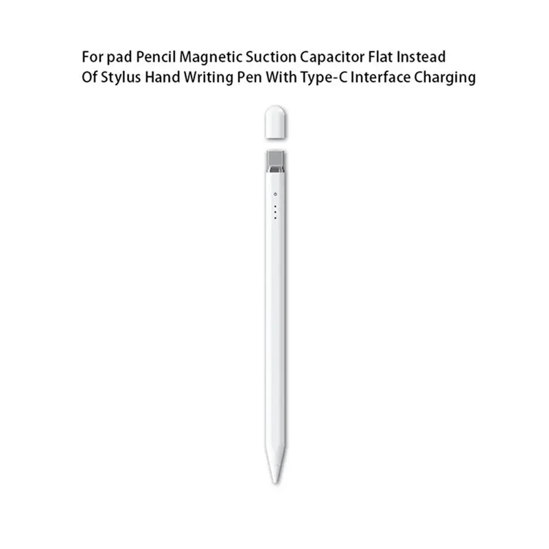 Фото Для Apple/iPad Карандаш Магнитный всасывающий конденсатор Плоский вместо стилуса Ручка для письма с зарядкой интерфейса Type-C №5