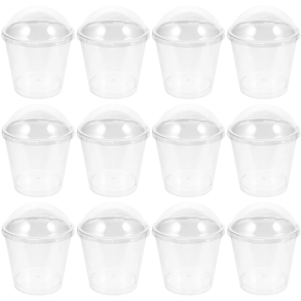 

Cups Dessertlids Cup Cleardome Parfait Serving Fruit Mini Lid Pudding Yogurt Shot Glasses Tumbler Baking Tasting Mousse