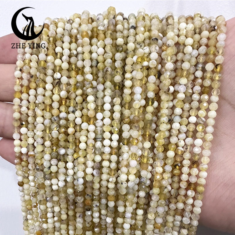 

Zhe Ying 100%Natural Yellow Opal Stone Beads Faceted Sunstone Labradorite Amazonite Beads for DIY Jewelry Making Bracelet