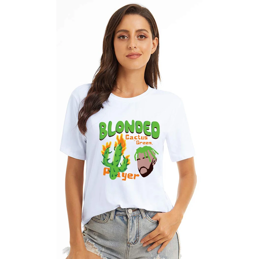 

Summer Women's BC New High Street Cactus Hand-painted Printed Short Sleeve T Loose Shoulder T-shirt for Men and Women