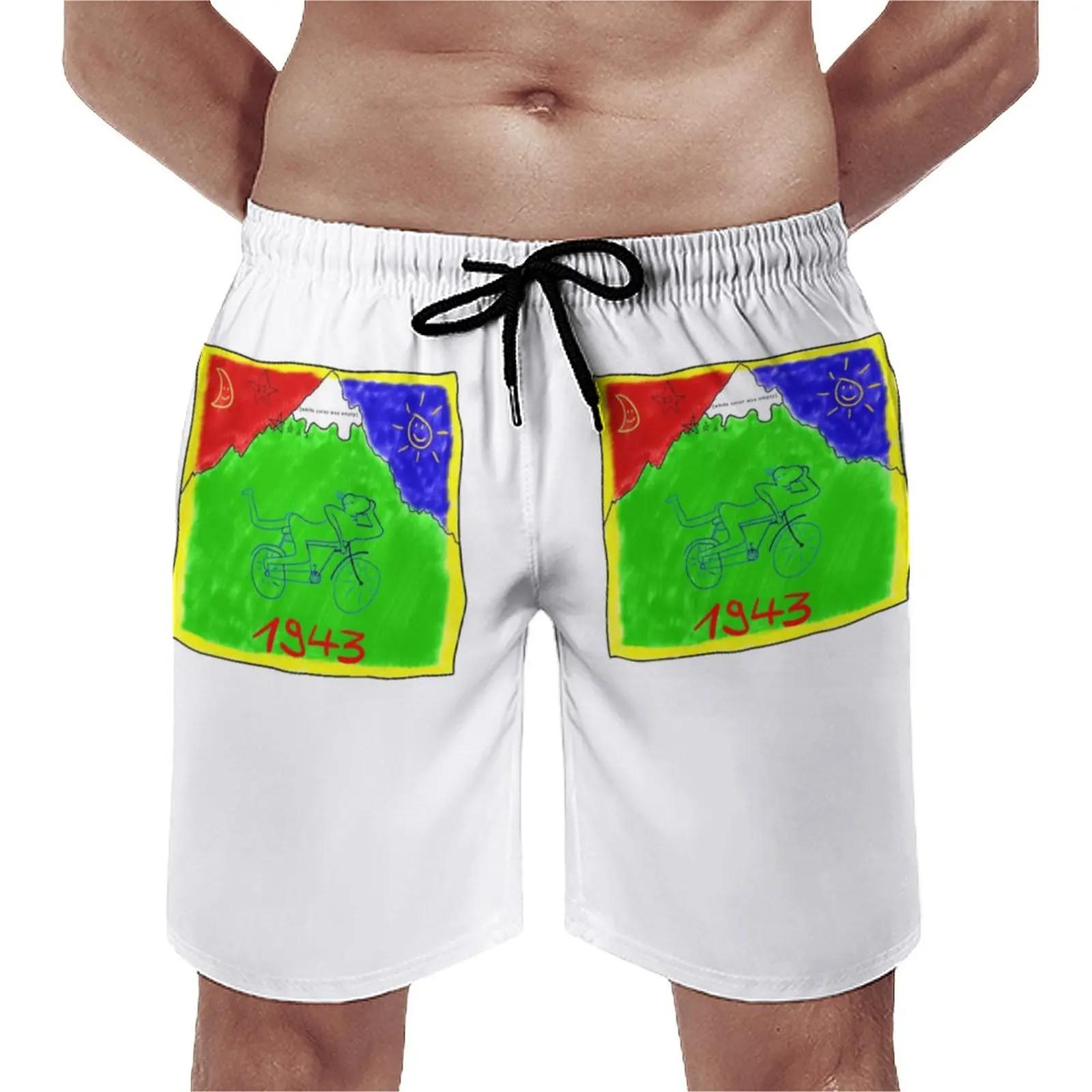 

Albert Hoffman Bicycle Day Board Shorts 1943 Cycle Lsd Trip Acid Day Males Cute Board Short Pants Hot Print Plus Size Swim Trunk