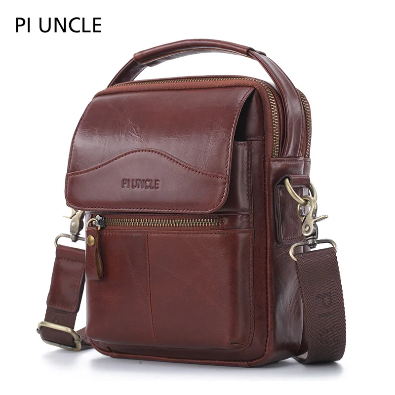 High-quality Luxury New Leather Men's Shoulder Bag Vintage Oil Wax Head Layer Cowhide Crossbody Bag