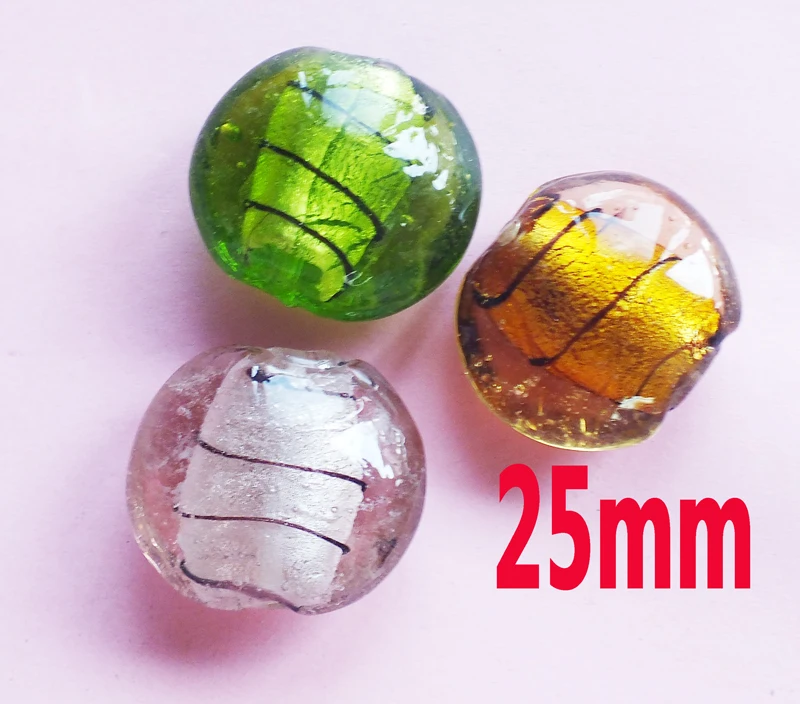 В наличии 76 шт. разноцветные 25 мм DIY очаровательные стеклянные бусины для