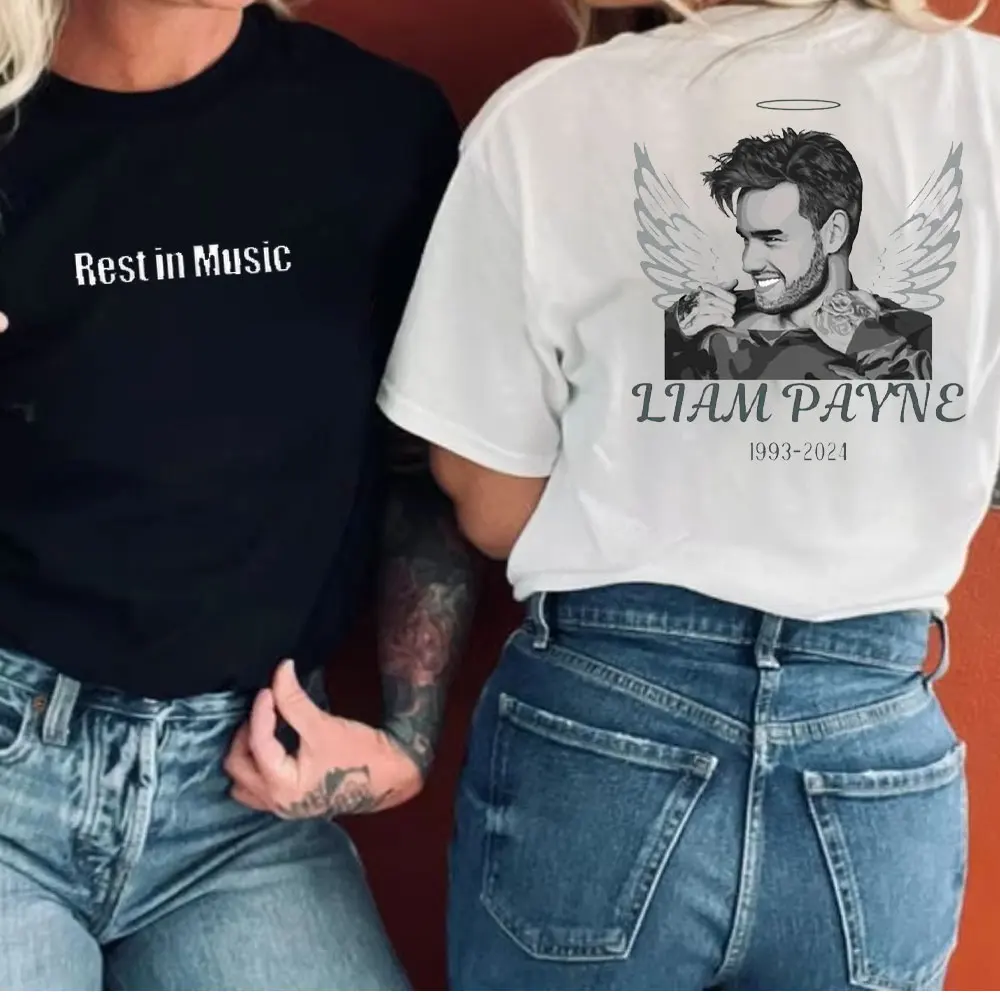 Женские фанаты Подарок RIP Liam Payne Футболки Rest in Music LP 1D Fan Эстетическая футболка
