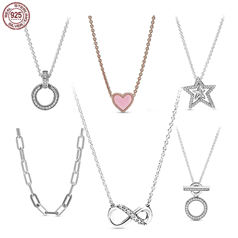 

Модное ожерелье из стерлингового серебра 925 пробы с подвеской для оригинальной коллекции Pandora Me, Очаровательные Подвески «сделай сам», пода...