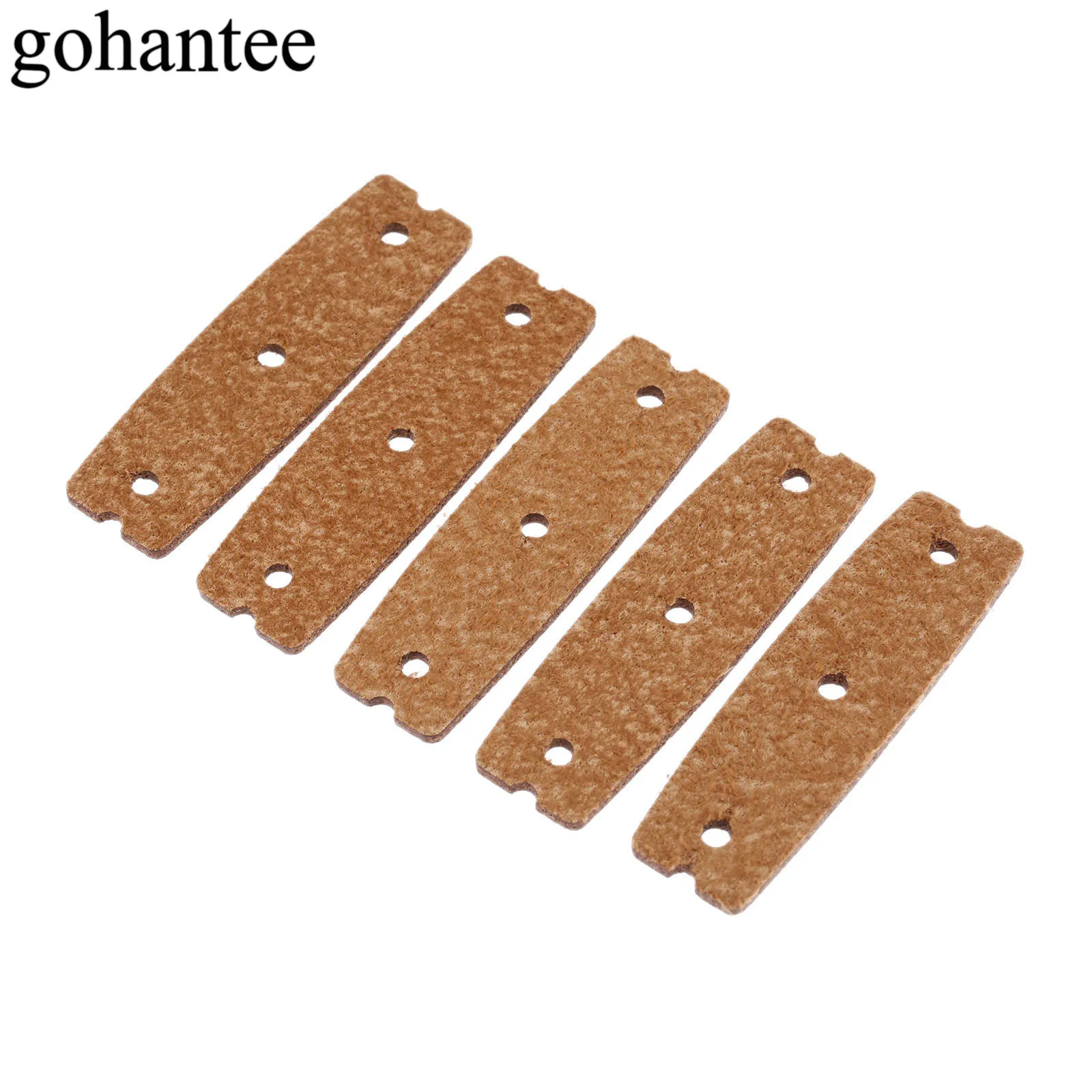 

gohantee Brown 5pcs Slingshots Pouches Microfiber Leather with Center Hole for Outdoor Hunting Catapults 60mm x 18mm x 15mm