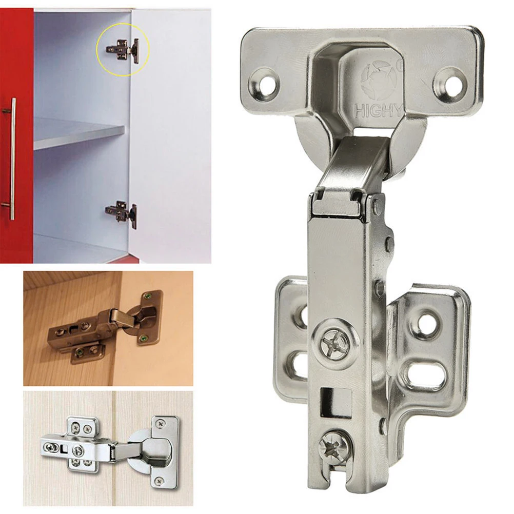 

1PC Hinge Stainless Steel Door Hydraulic Hinges Damper Buffer Soft Close Full Overlay For Cabinet Cupboard Furniture Hardware