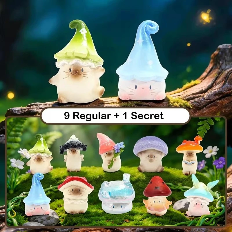 Фото Коллекционная фигурка Cat PAI Fantasy Mushroom Series: Сюрприз-бокс, милая аниме-фигурка из смолы, украшение для рабочего стола, подарок №4