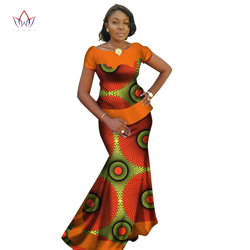 BintaRealWax Summer African Skirt Set for Women Dashiki Plus Size New Style African Clothes Bazin Riche Dress for Party WY2695