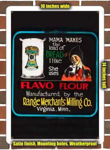 Металлический знак-1918 мука Flavo-10x14 дюймов