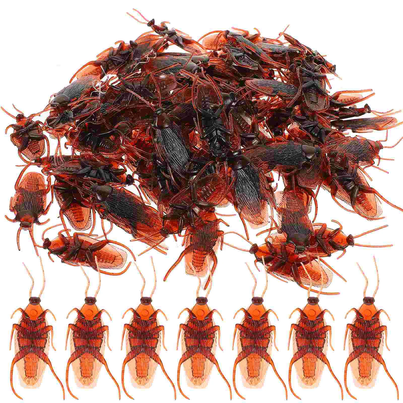 

TINKSKY 100pcs Fake Roach Prank Novelty Plastic Cockroach Bugs Look Real for Halloween
