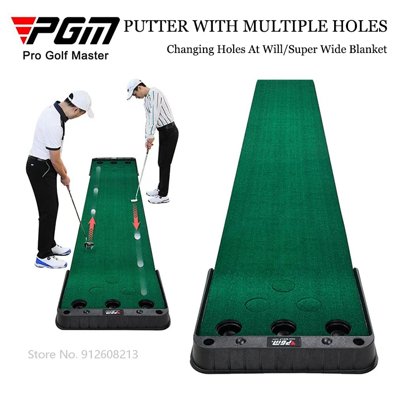 PGM 3M Golf Putting Mat Upgraded Golf Putter Trainer Outdoor Multiple Holes Practice Blanket Ball Return Putting Green Fairway