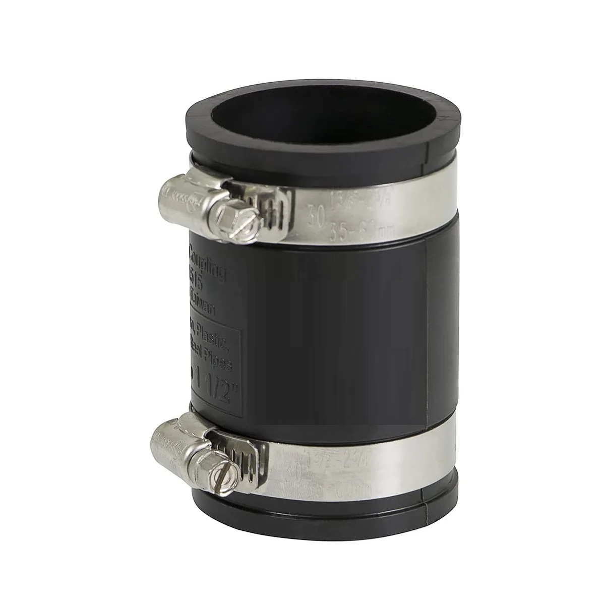 

Flexible PVC Coupler with Stainless Steel Clamp, 3Inch, Black Rubber Joint
