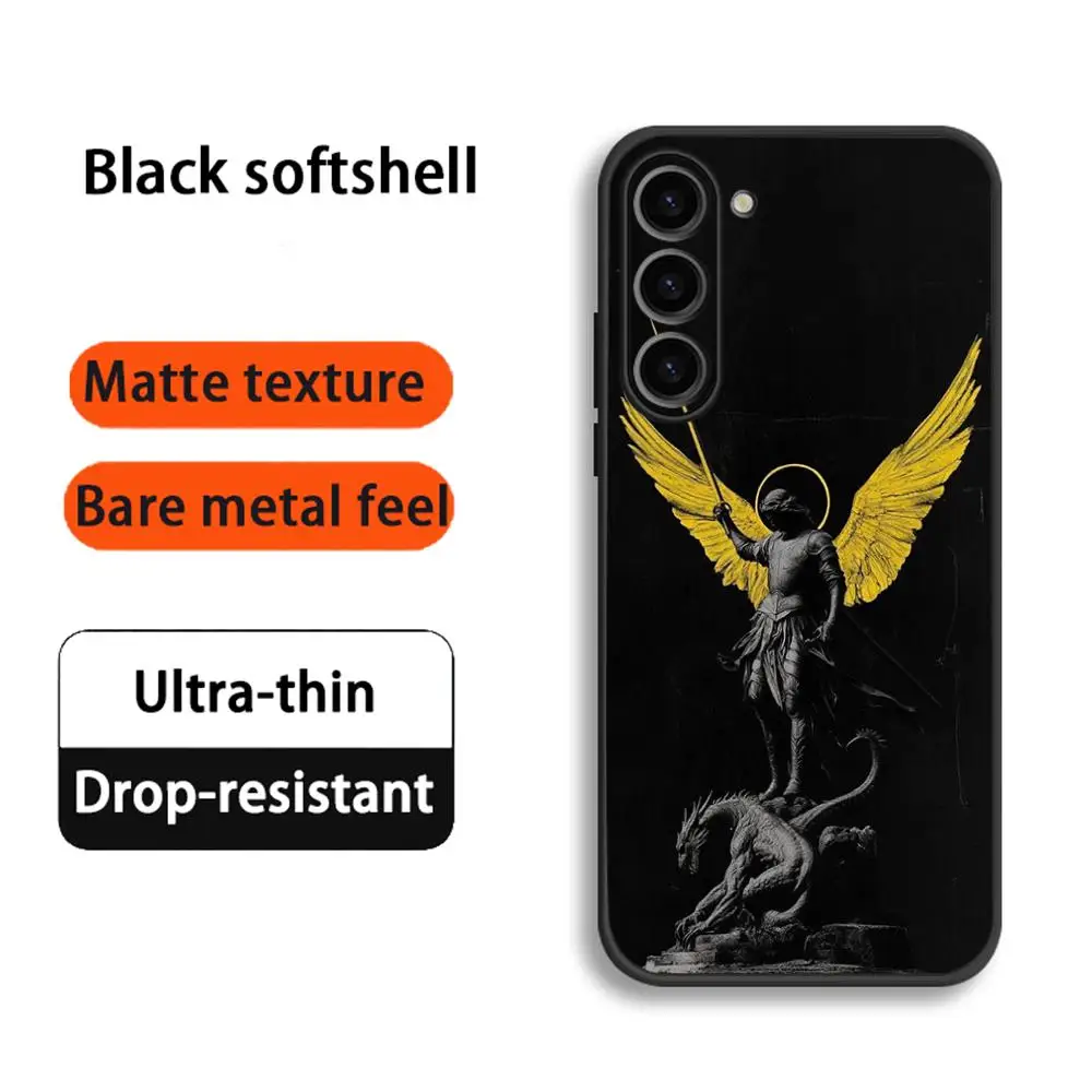 Фото Модный чехол для телефона с логотипом Angel ins для Samsung Galaxy S26 S25 S24 S23 S22 S21 Plus Ultra Fold A, мягкий, черный №4