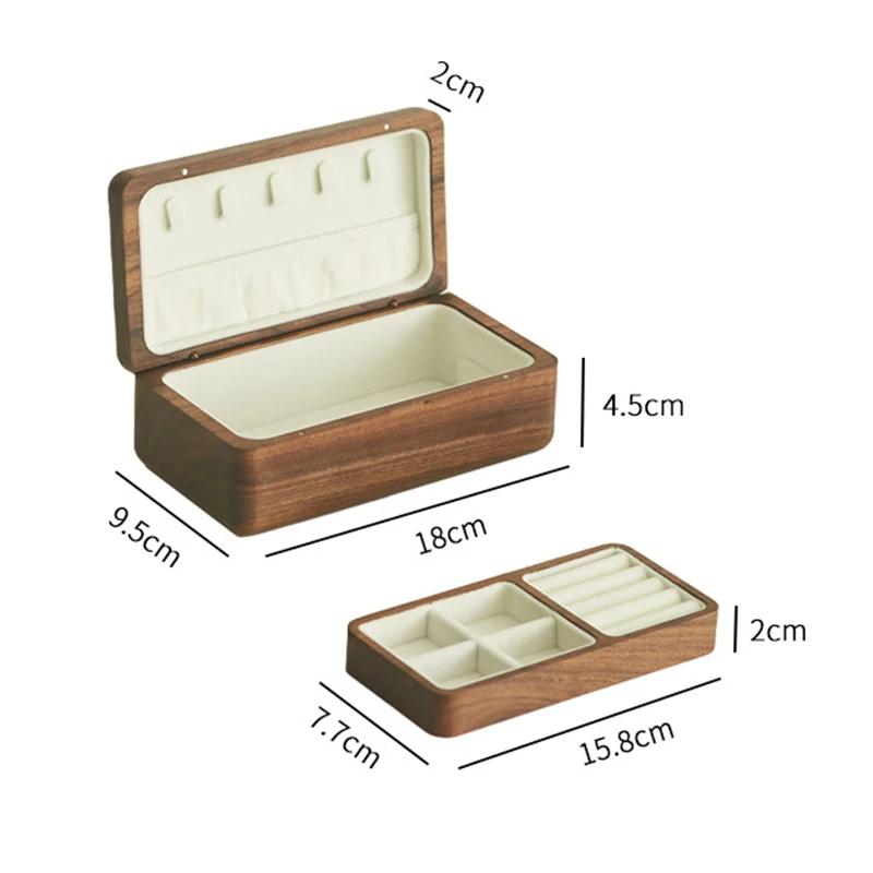 Деревянная шкатулка для украшений черная