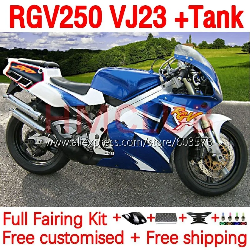 

Body+Tank For SUZUKI RGVT-250 VJ 23 RGVT250 RGVT RGV 250 RGV-250 RGV250 97 98 SAPC VJ23 1997 1998 Fairing 184No.98 blue glossy