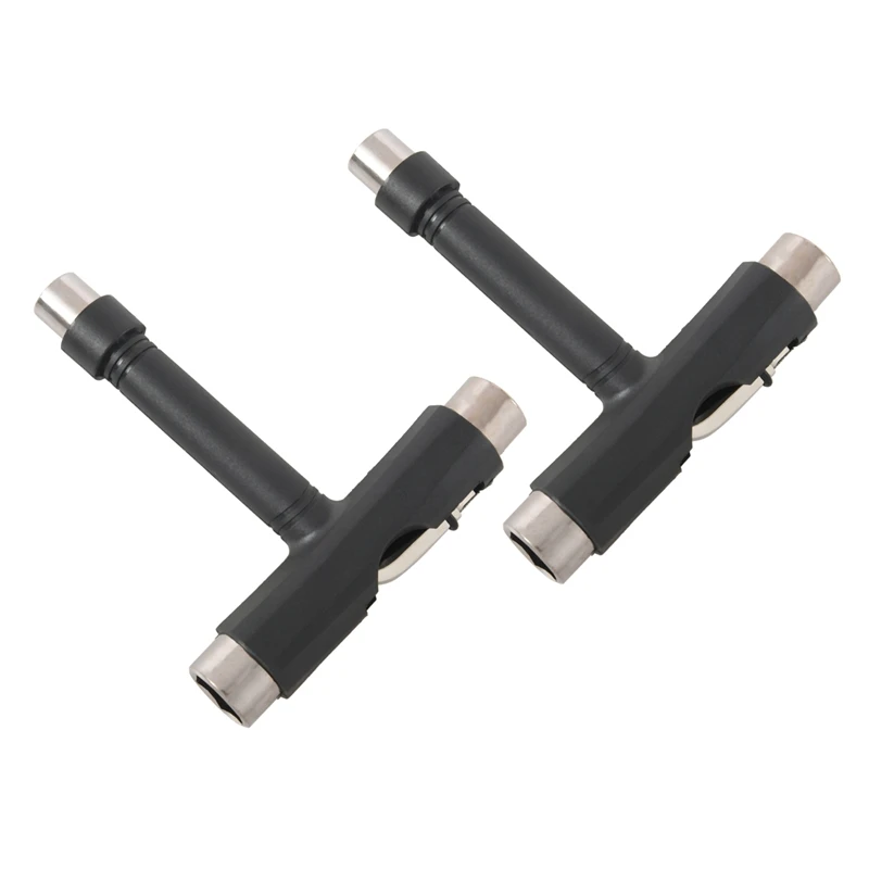 

2X Black T Skateboard Roller Skate Heavy Duty Multi T Tool New