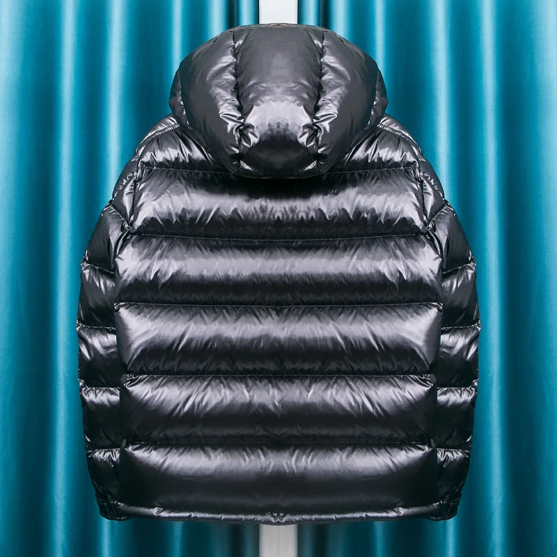 New Men's Down Jacket 90 White Thickened Warm Detachable Hat Casual Black Autumn And Winter Coat