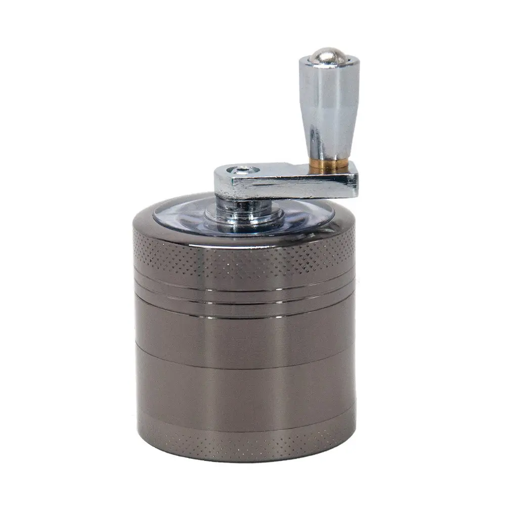 New 4-layer Tobacco Grinder Manual Aluminum Herbal Herb Mill Spice Crusher Smoke Grinder Crusher Hand Crank Muller Accessories