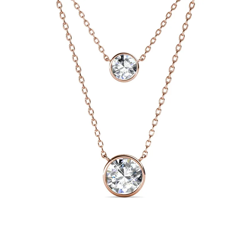 Фото Daisini двухслойное круглое ожерелье с подвеской, украшенное кристаллами Сваровски, геометрическое колье, латунные украшения для женщин №1