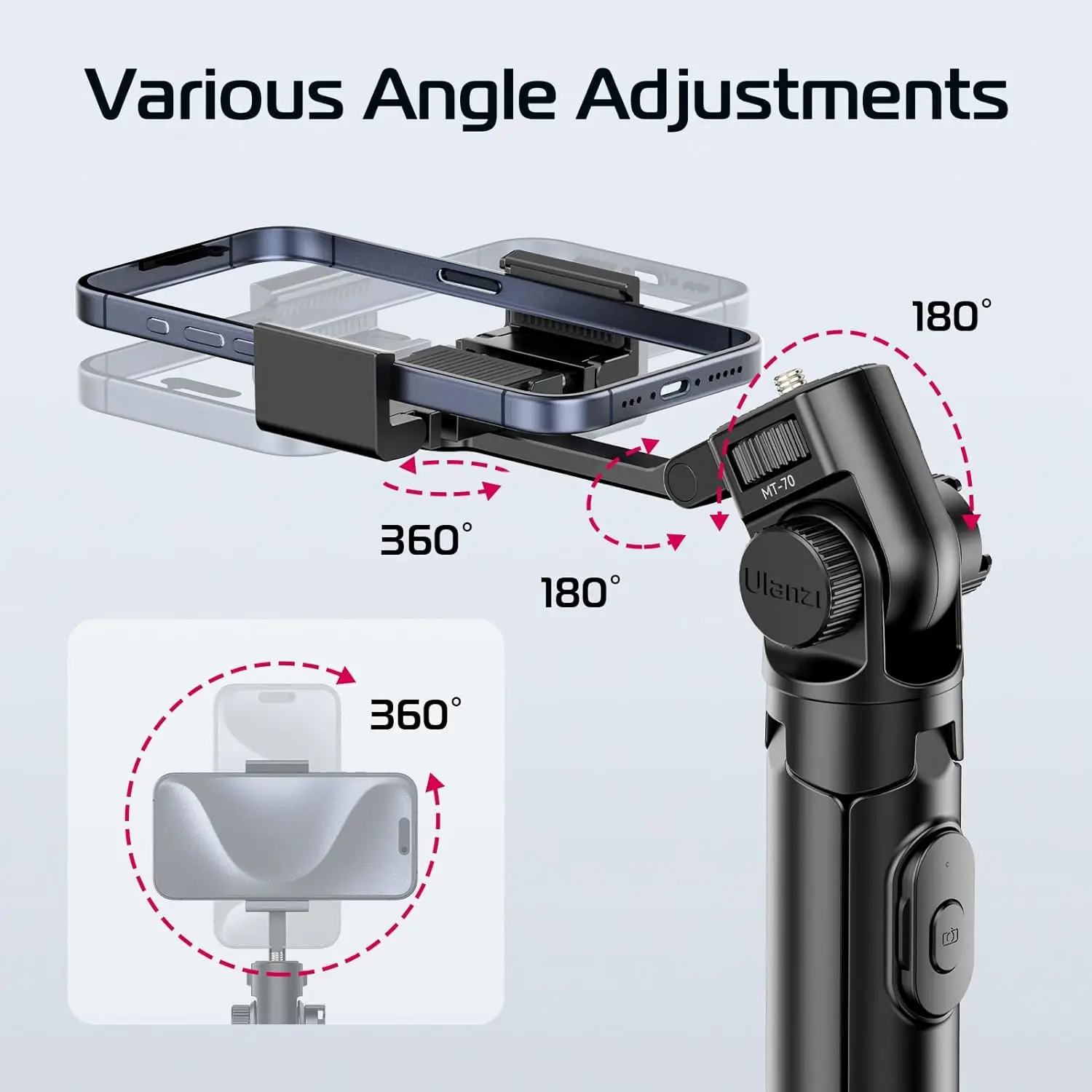 Ulanzi MT - 70 Беспроводной селфи стержень штатив с холодной обувью Bluetooth пульт