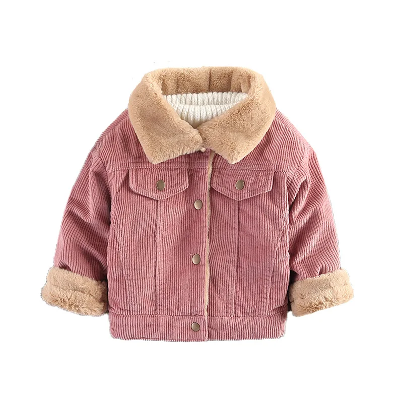 

Fashion Casual Children Baby Clothes Winter Thick Warm Plush Windproof Outerwear Corduroy Coats Jackets for Kids Boys Girls