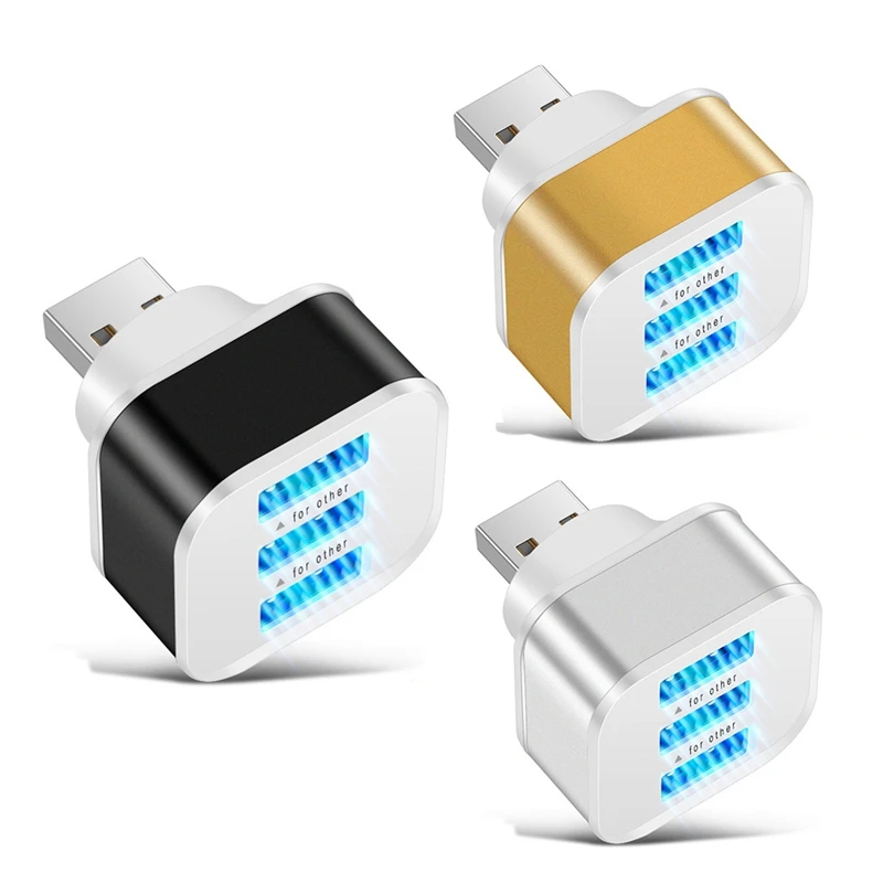 

1 Piece USB2.0 HUB Splitter Quick Charge 3 Ports For Phone Tablet Laptop PC Chargers Adapter With LED Indicator A